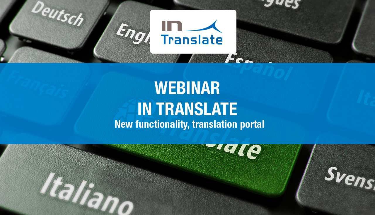 Webinar IN Translate, translation portal 28th May 2020